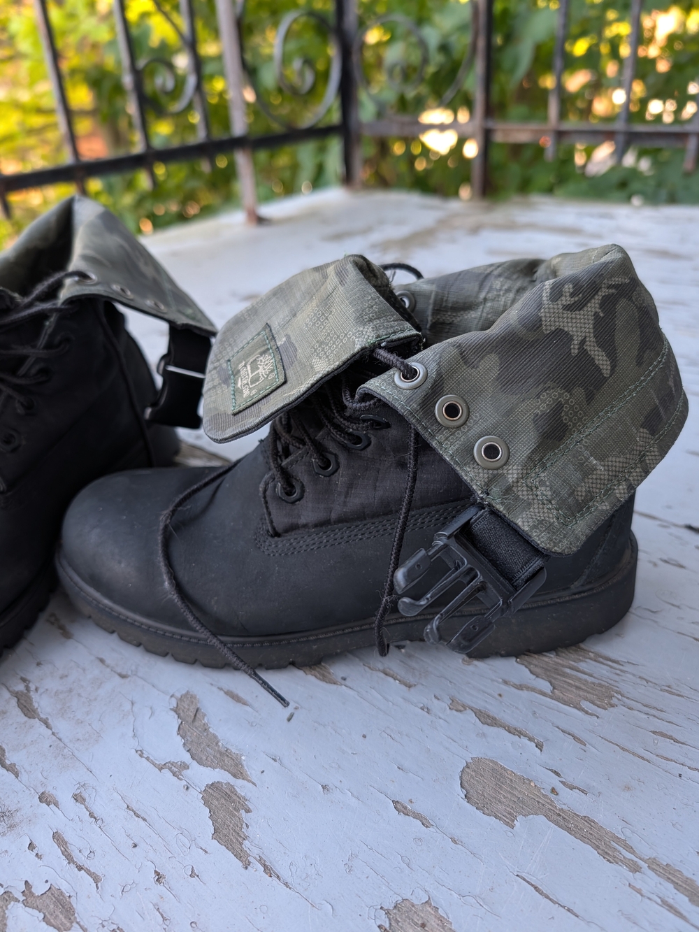 TIMBERLAND 6" Premium Gaiter Flip Down Black/GREEN Waterproof